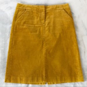 J Crew Golden Yellow Corduroy Skirt